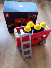 Janod Bolid Wooden Fire Engine and Firemen Playset. 2+ Complete. VGC