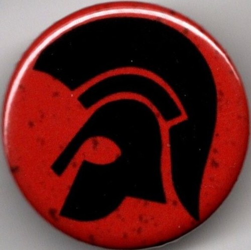 Trojan helmet pin - helmet, button