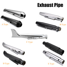 Universal Motorcycle Exhaust Muffler Pipe / For Cafe Racer Silver  UK 