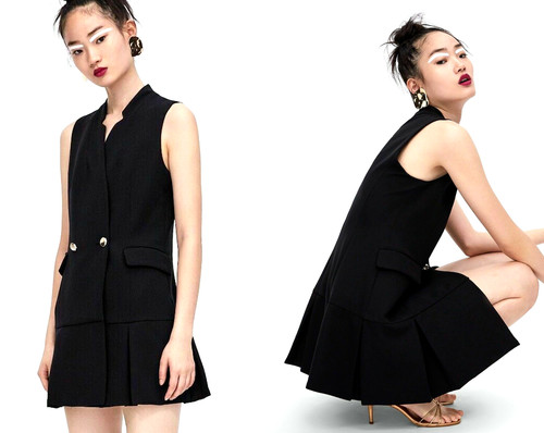 Zara black double breasted - zara,
