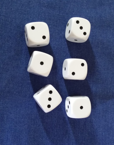 20mm spot dice x18 pearl - -,