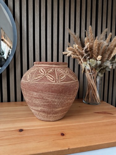 Large rustic terracotta vase - terracotta, /