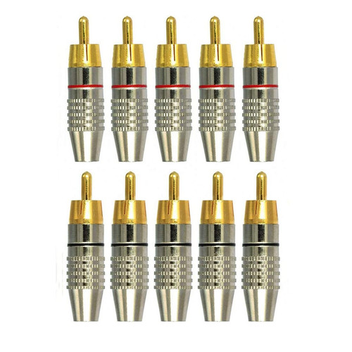 Rca plug solderless gold - rca, audio