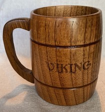 Small Hand Crafted Wooden Beer Mug - “Viking”