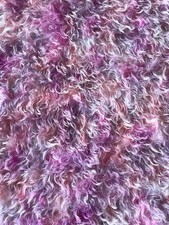 Helmbold Hand Dyed Mohair Fur Fabric 25mm Whispy "Mixed Berry " by Tabbyclouds