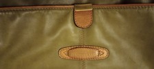 Selva Original soft green leather tote bag/briefcase