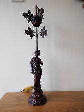 Art Nouveau lady figure bronze resin style table lamp 
