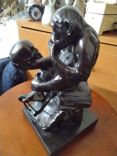 Bronze sculpture darwin monkey - bronze,