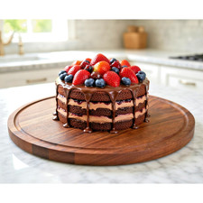 Round HardWood serving Platter