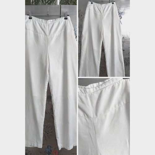 White ladies trousers - wide, leg