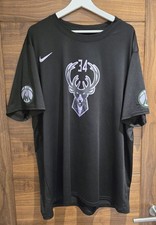 XXXL Black Nike Milwaukee Bucks Giannis Antetokounmpo  jersey-style T-shirt