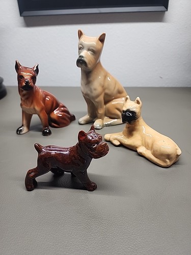 Boxer porcelain figurines - boxer,