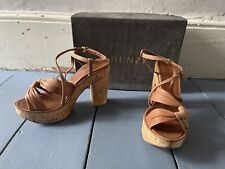 R& RENZI GIANMARCO LORENZI HIGH HEEL REAL LEATHER SHOES SANDALS ESPADRILLES 39 6