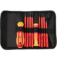 10PC VDE Insulated Screwdriver Set Electrician Magnetic TipS Hand Tool Kit Case