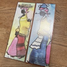 Pair Vintage Ceramic Glass