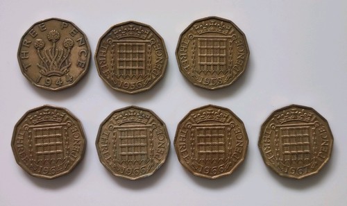 Three pence coins - coins,