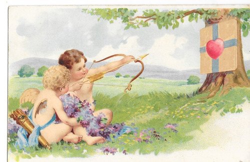 Postcard cupid theme - ,