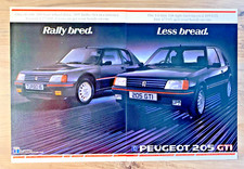 PEUGEOT 205 TURBO 16 T16 + 1.6 GTi 1980s - FRAMEABLE ORIGINAL CLASSIC CAR ADVERT