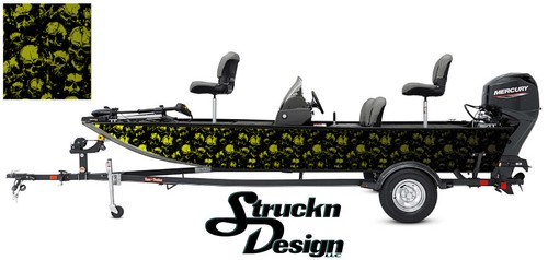 Skulls yellow black graphic - black,