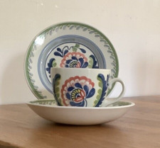 Vintage 'Old Bristol Delft' Reproduction Coffee Cup, Saucer and Side Plate