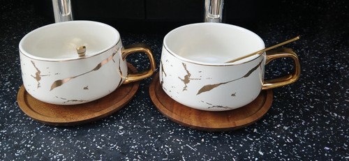 Cups and saucers with - saucers,