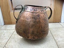 Antique Heavyweight French Handmade Copper Pan Jug Cauldron