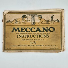 Meccano Instruction Booklet No 28A Outfits 00 to 3 1929 1/6 Edition Vintage