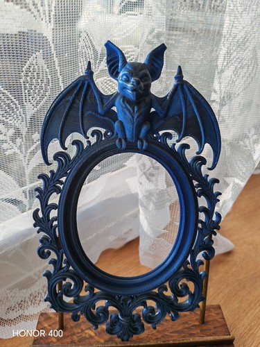 Gothic bat oval frame wall - gothic,