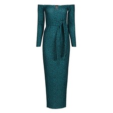 Leopard Print Maxi Dress Green