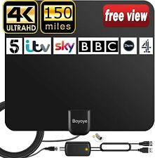 4K 1080P HD TV Aerial, 150 Miles Boyoye Indoor TV Aerial for Digital Freeview UK