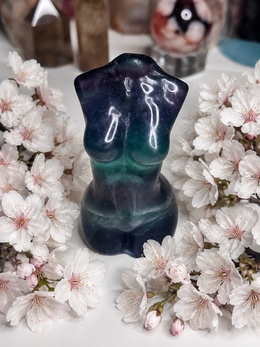 Green bottle fluorite crystal - bottle,