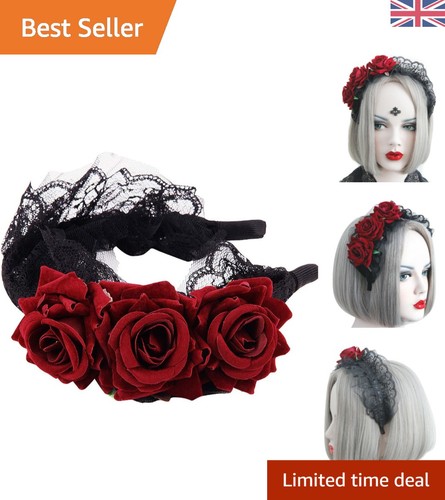 Gothic rose headband black - rose,