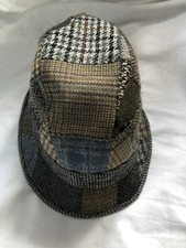 Vintage Fails Worth Harris wool Tweed Patchwork bucket hat Size M,made Britain