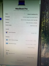 MacBook Pro 13" 2019 I5 1.4GHz 8GB RAM 256GB Space Grey Touch ID - Flexgate