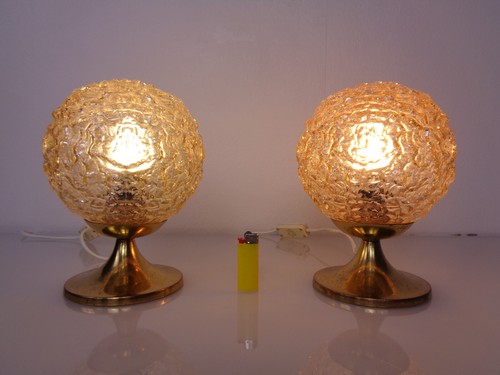 Vintage amber brass bubble - amber,