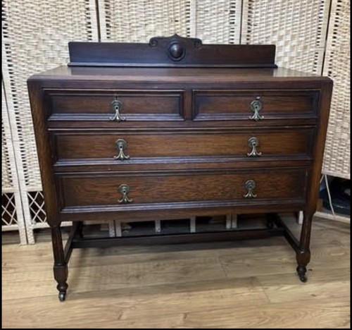 Antique dark oak - chest, of
