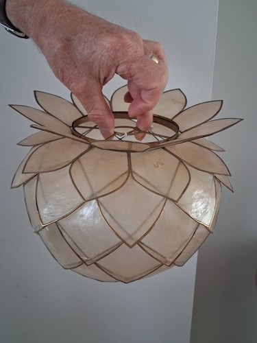 Vintage capiz shell - shell, artichoke