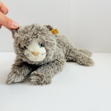 Rare Steiff Vintage Minou Grey Blue Eyes Cat West Germany 2755/40 Plush 1970’s