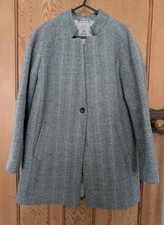 Joules Addington Grey Herringbone UK 10 Tweed Relaxed Country Jacket Coat