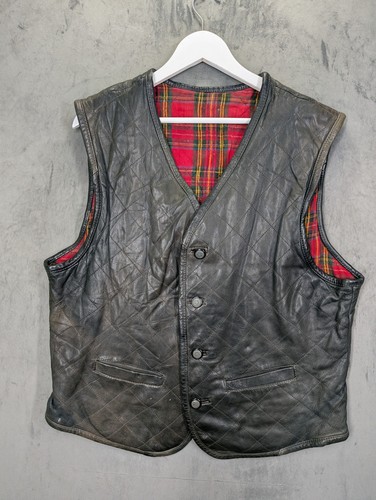 Vintage leather vest - vest, size
