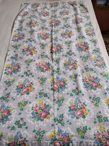 Vintage pair barkcloth - vintage,