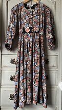 Vintage 1970s/80s Homemade Floral Peasant Smock Dress UK12