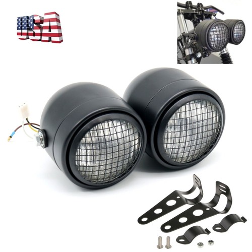 Twin double clear headlight - clear,