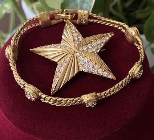 Vtg swarovski star brooch - star, &