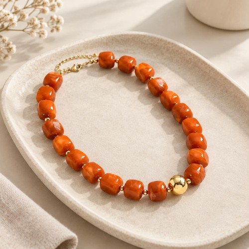 Bold beaded necklace rounded - bold,