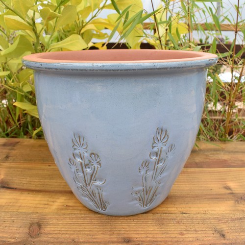 Plant pot ceramic 29cm blue - pot,