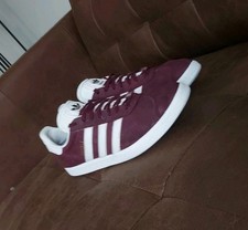 MENS ADIDAS GAZELLE TRAINERS SIZE 6.5 BURGUNDY SMART RRP £93