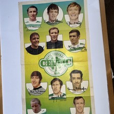 A&BC BUBBLE GUM FOOTBALL  TEAM POSTERS 1973 CELTIC  - MCNEILL, JOHNSTONE, HAY ++