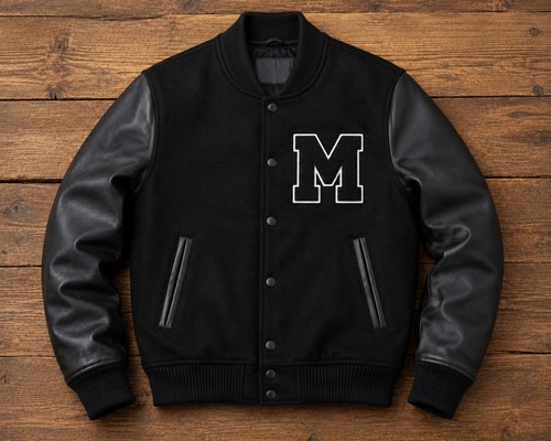 Men black varsity - varsity, jacket