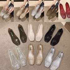 UK Ladies Womens Casual Slip On Summer Holiday Beach Jelly Sandals Flats 2025